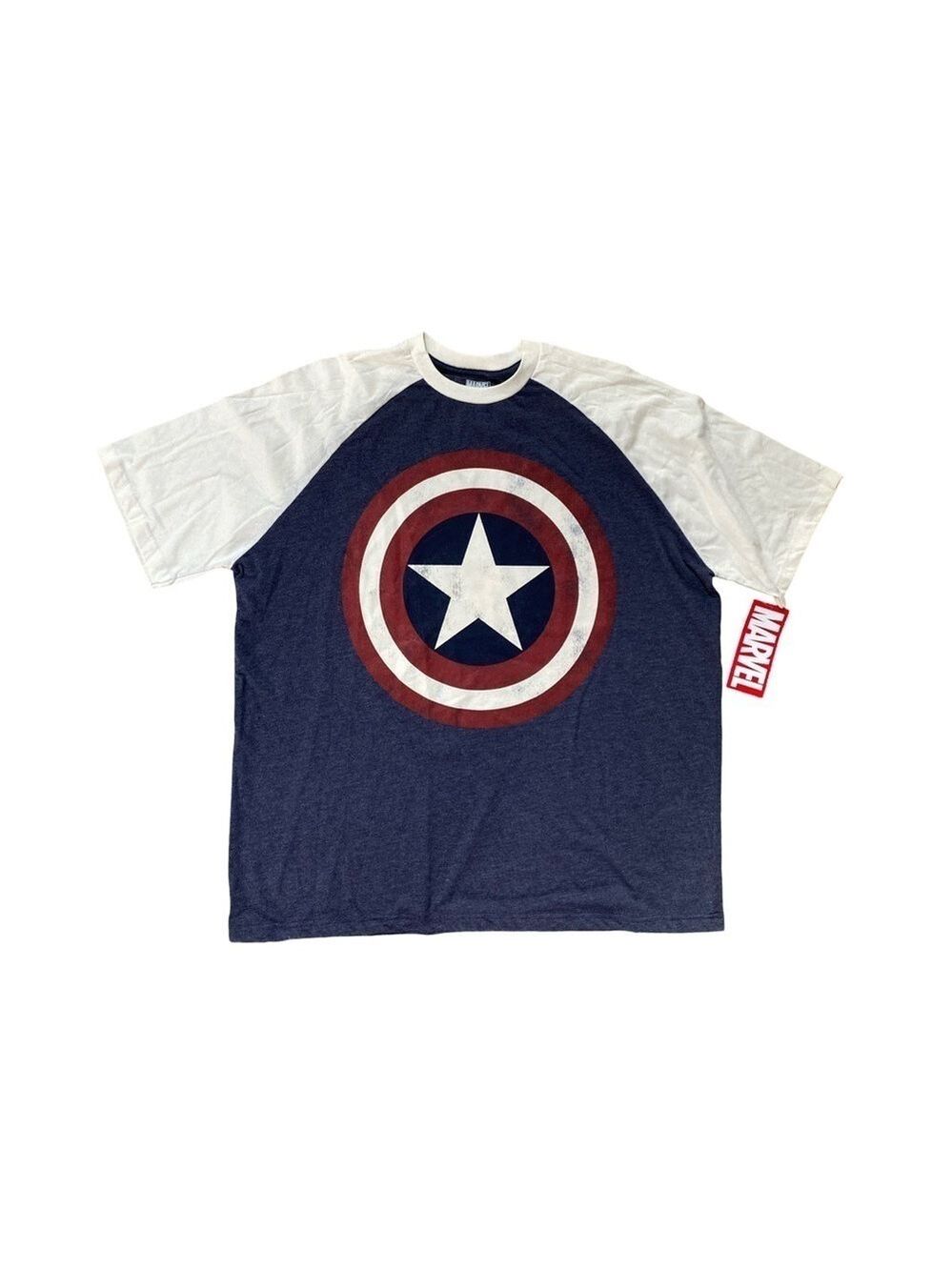 Marvel Captain America Blue Men's Graphic T-Shirt NWT Size 2XL
